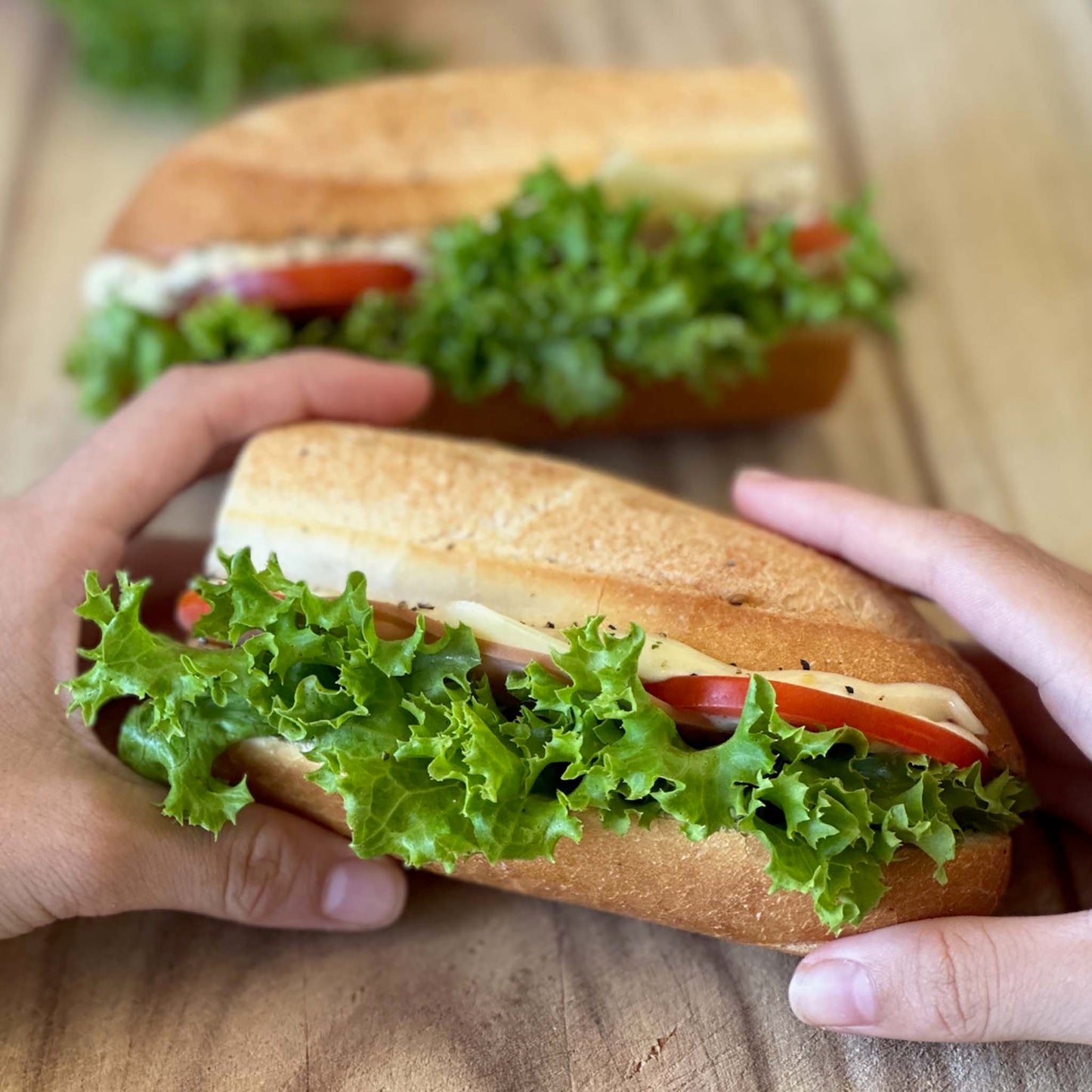 Ham & Salad Baguette Sandwich