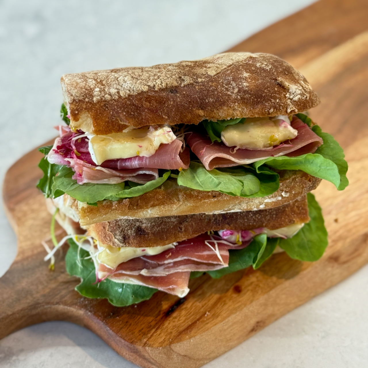 Prosciutto & Camembert on Ciabatta Sandwich